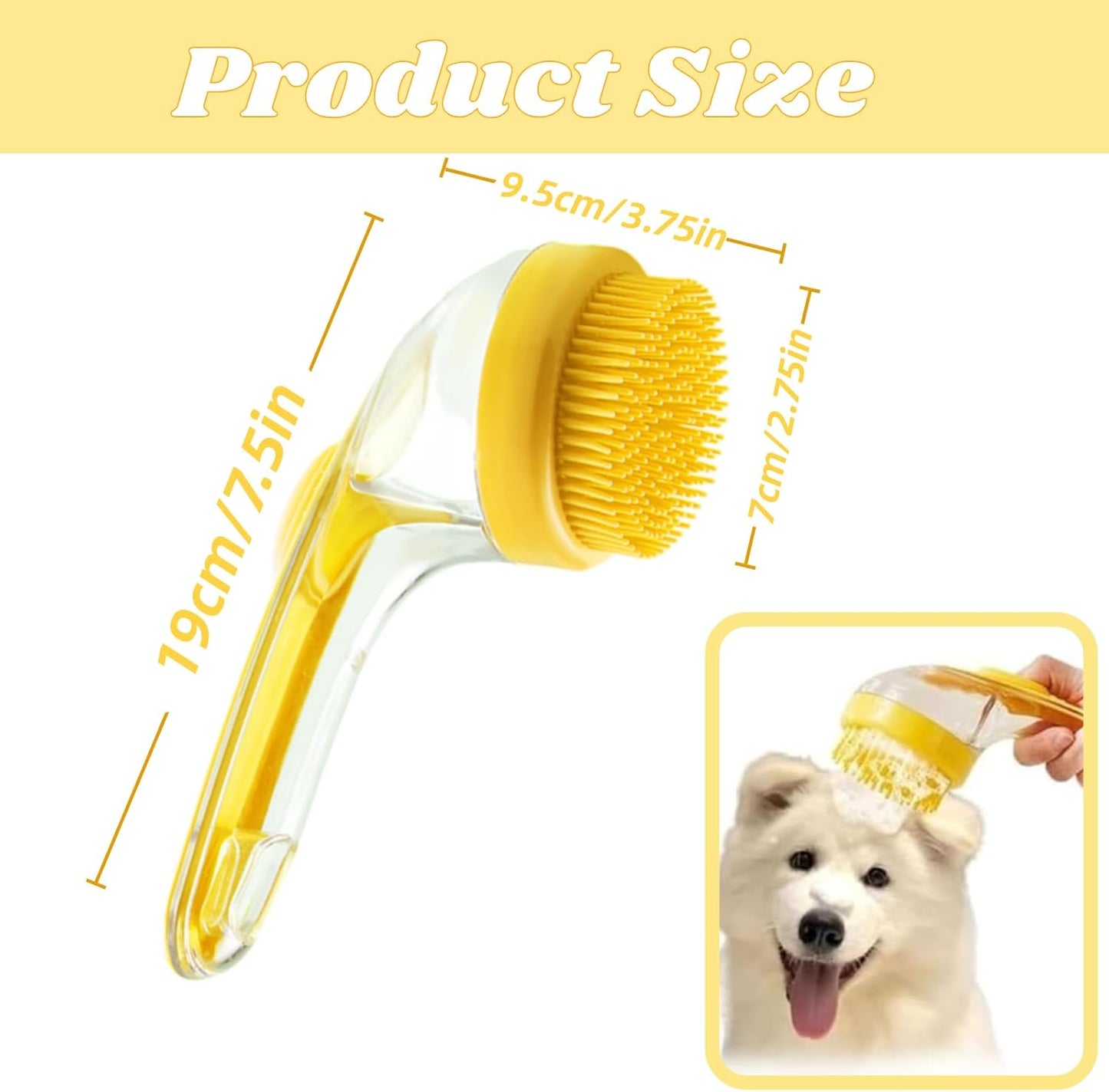 Revolutionary 2 in 1 Dog Bath Brush with Integrated Soap Dispenser - Perfect for Long and Short Haired Pets!